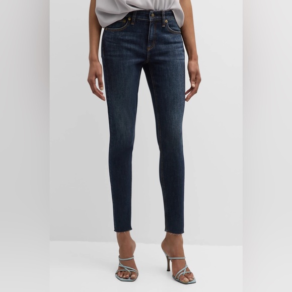 Rag & Bone Cate Mid-Rise Skinny Ankle Jeans Raw Hem - Picture 1 of 9